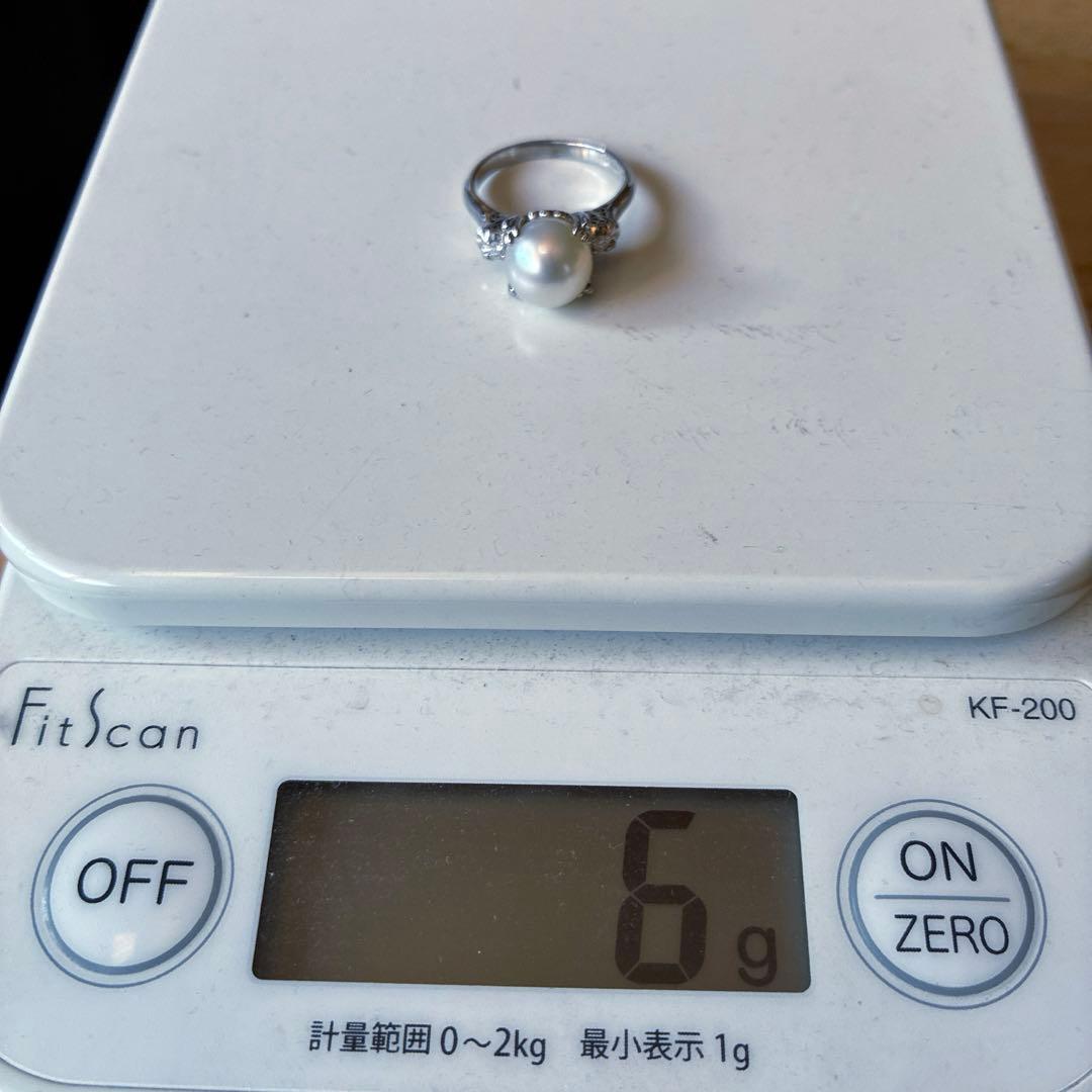 Pt900 パール 真珠 ダイヤモンド リング 指輪 9号 生前整理 プラチナ