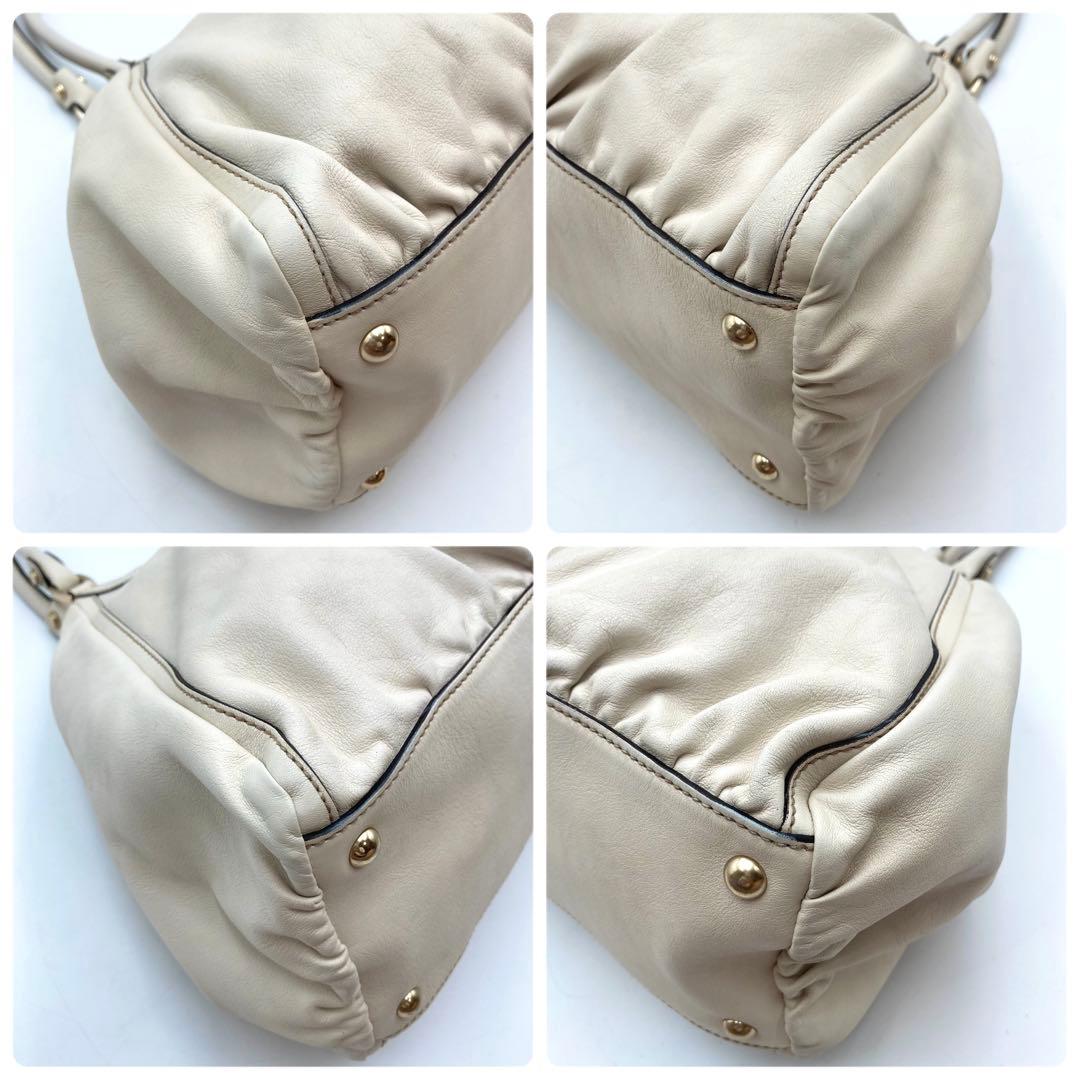 ふぉん✨GUCCI アビー トートバッグ 本革 アイボリー 大容量 ロゴ