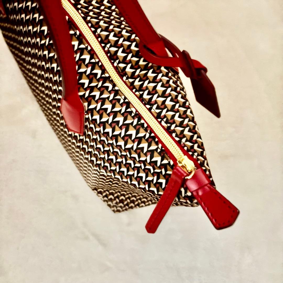 極美品✨️ロベルタピエリ トートバッグ タタミ 赤 収納◎ A4可