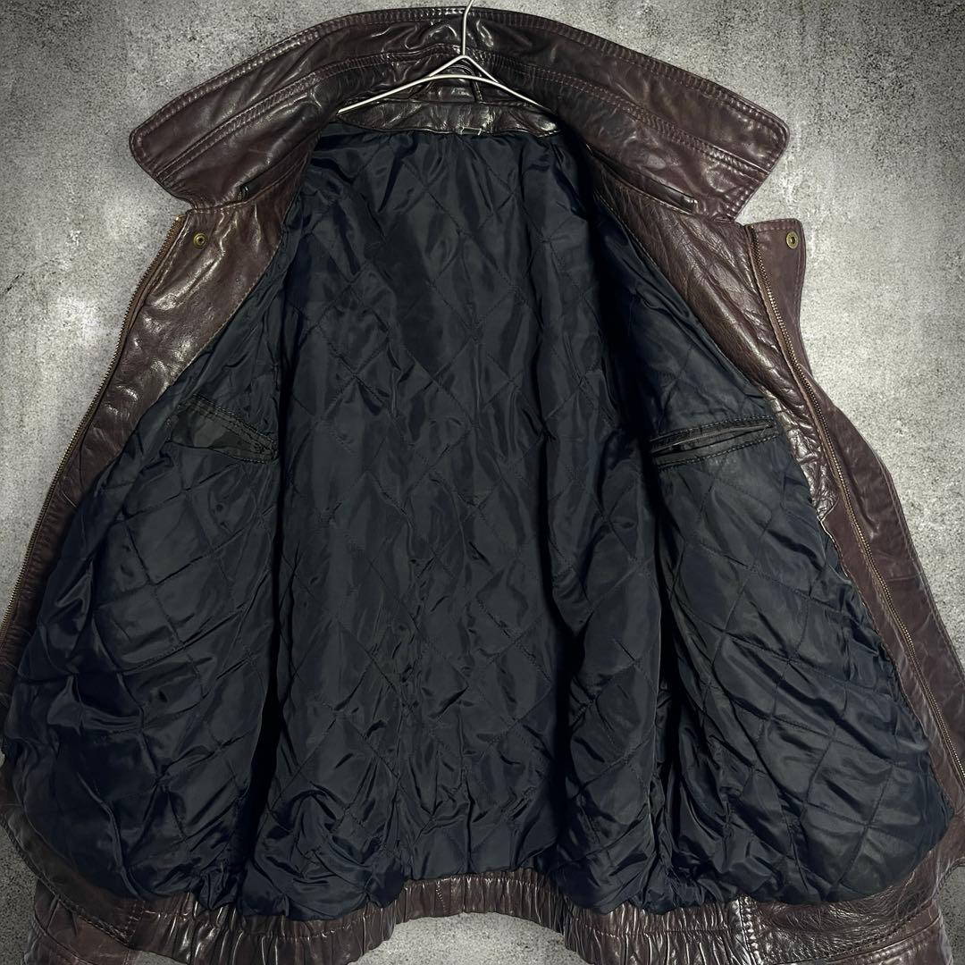 2点まとめ、ヴィンテージ A-2 フライトジャケット レザー XL相当 ブラウン