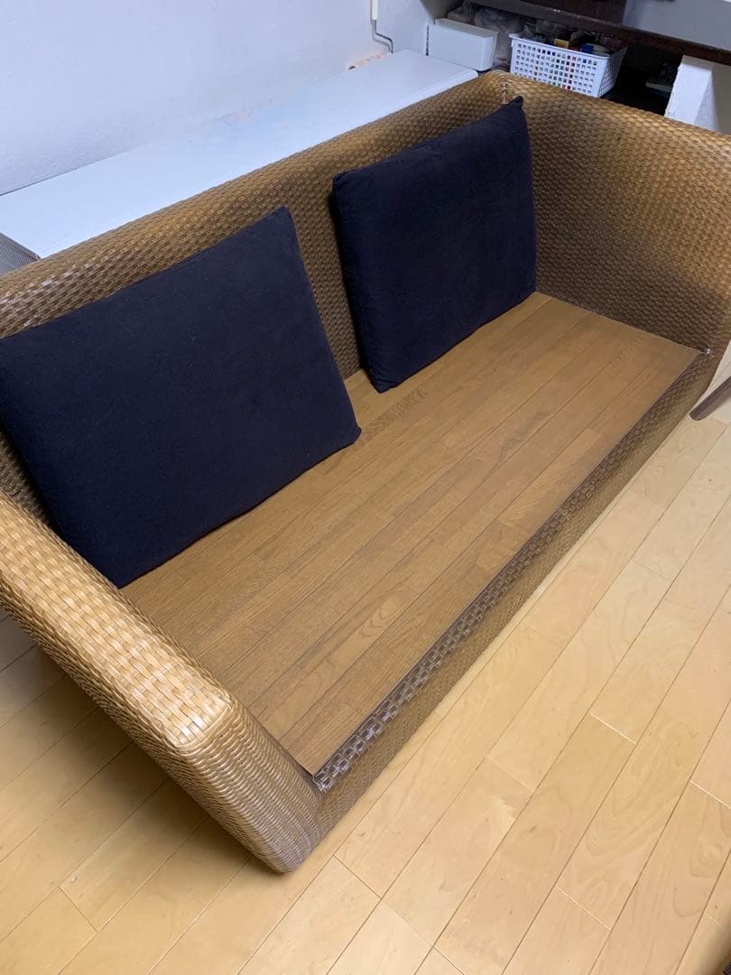 最高級　定価50万以上　フクラ　マロニー　本革　ブランド　ソファ　編み込み