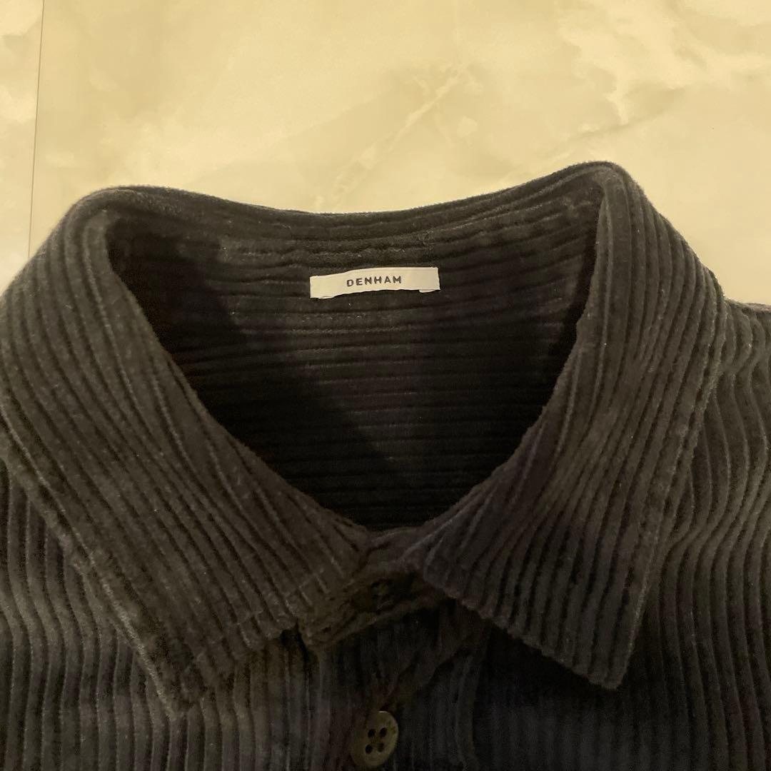 DENHAM デンハム コーデュロイ シャツ メンズ サイズL ブラック
