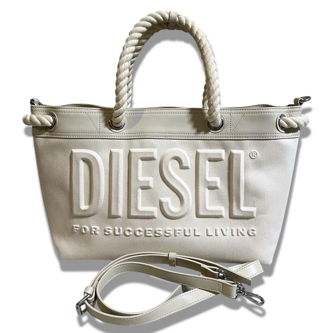 美品 DIESEL デニム カウレザー トートバッグ 2way ディーゼル 人気