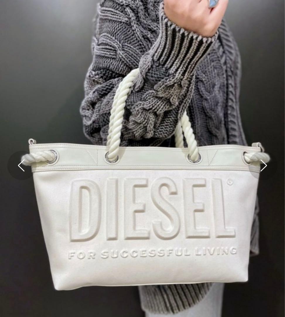 美品 DIESEL デニム カウレザー トートバッグ 2way ディーゼル 人気