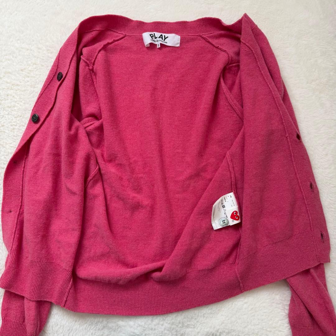 PLAY コムデギャルソン ダブルハート カーディガン S ピンク