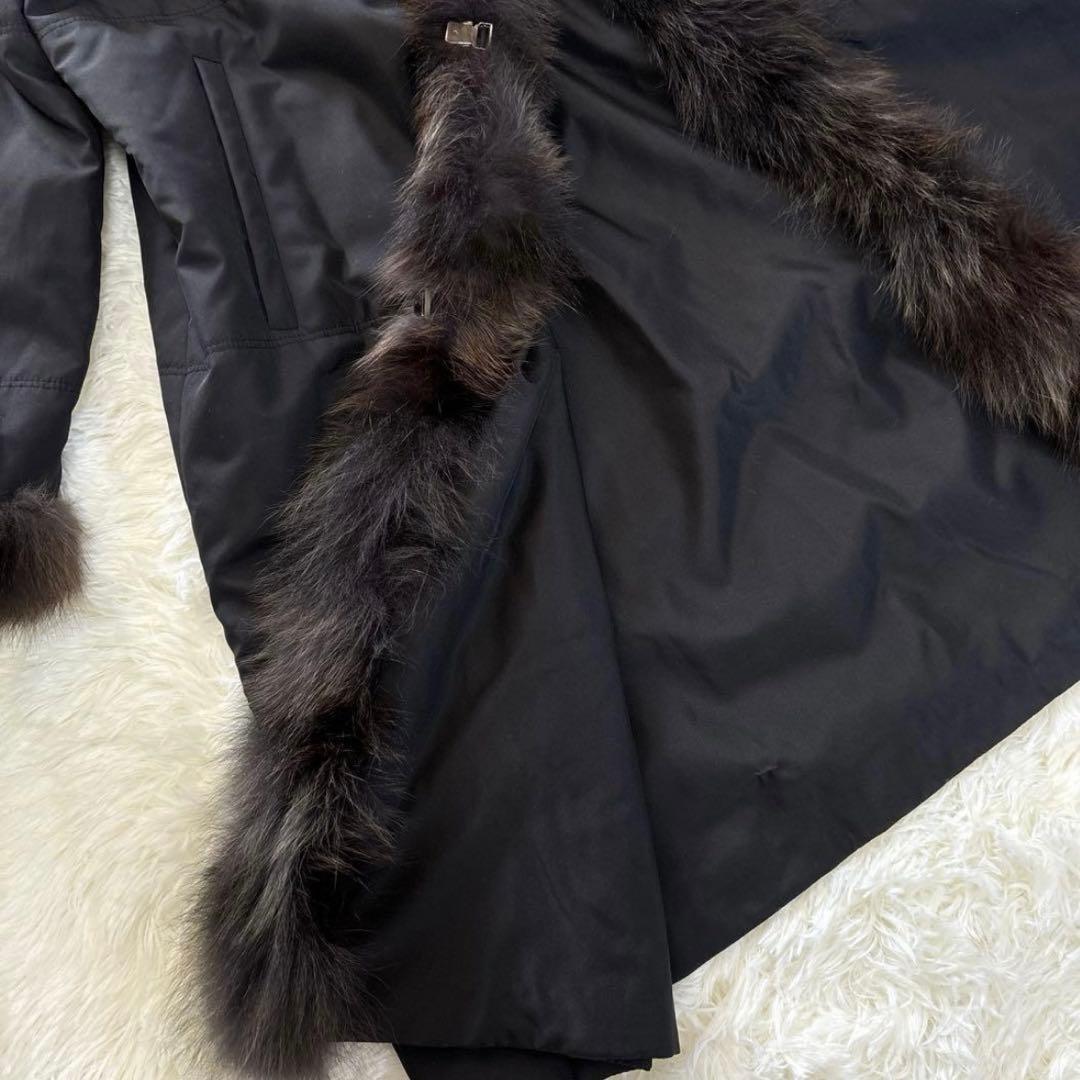 【美品】BALMAIN コート　シルクブルーフォックス　リバーシブル2way