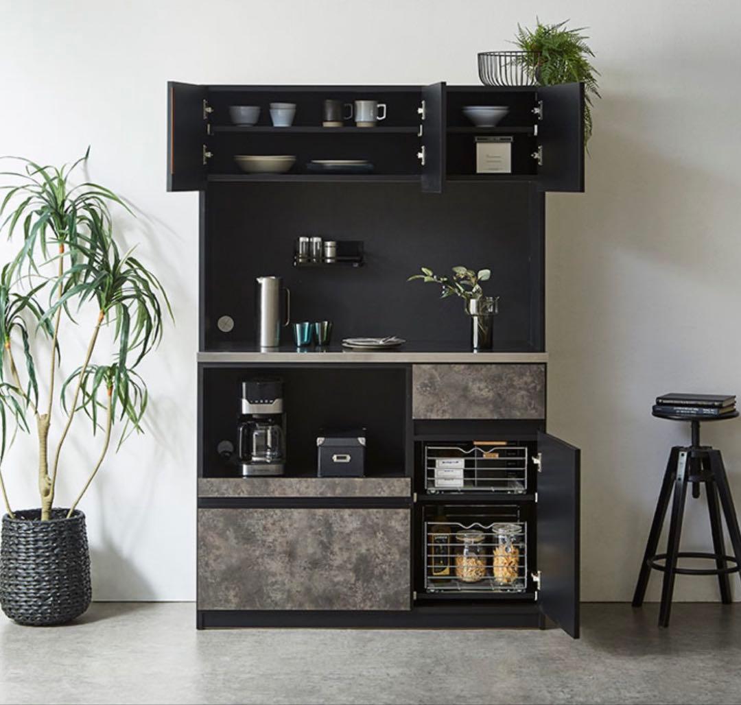 ダークグレー 食器棚 半年のみ使用