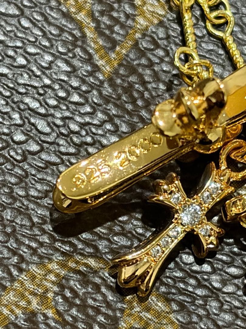 ベビーファット　タイニーファット　クロスネックレス　ツイストチェーン45cm