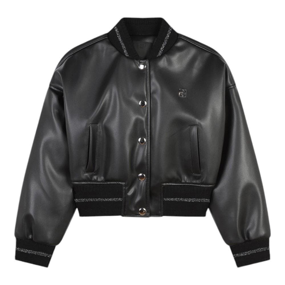 新品！GIVENCHYジバンシーロゴ刺しゅうフェイクレザージャケットS~M相当