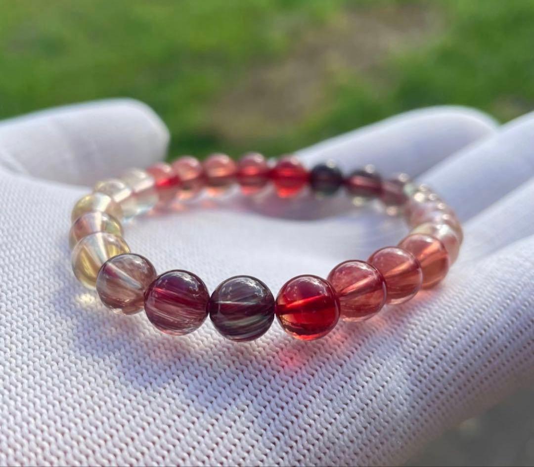 底値　約8mm チベット　アンデシン　ブレスレット　宝石質グレード