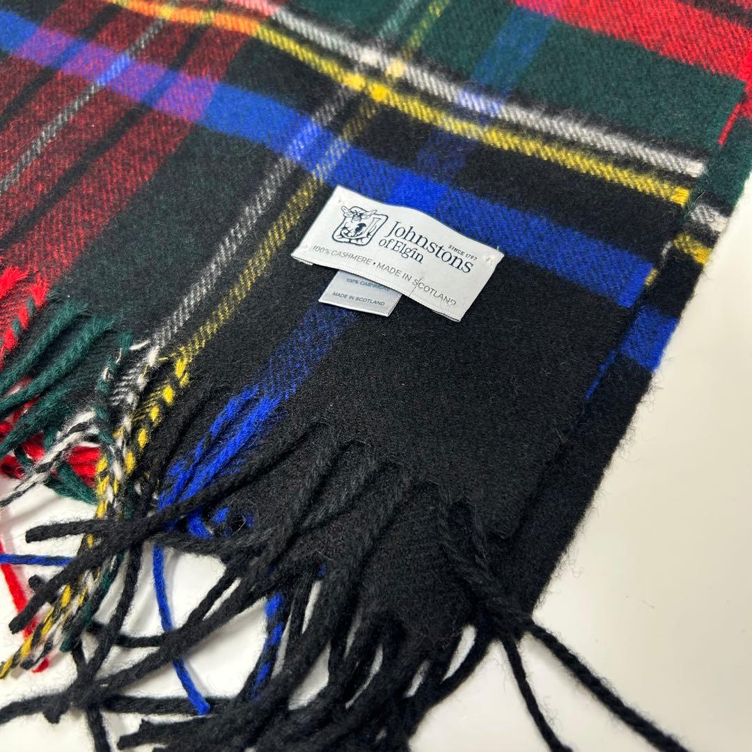 ゆ*姫様 Johnstons カシミヤ100% 大判ストール チェック