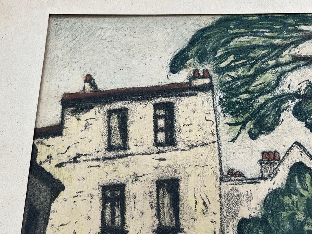 アンティーク　版画　サイン付き　No.入り