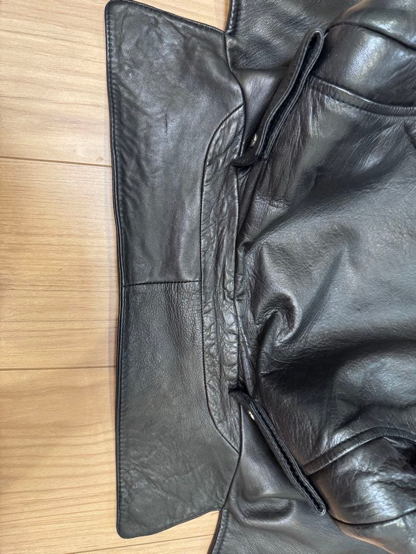 BALENCIAGAブラックレザーライダースジャケット size 34