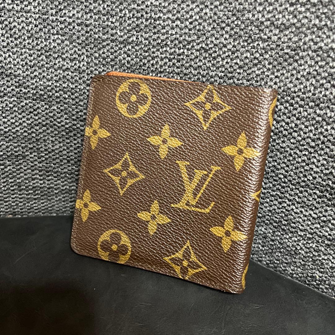 ルイヴィトン☆モノグラム パスケース 札入れ 二つ折り財布 ブラウン