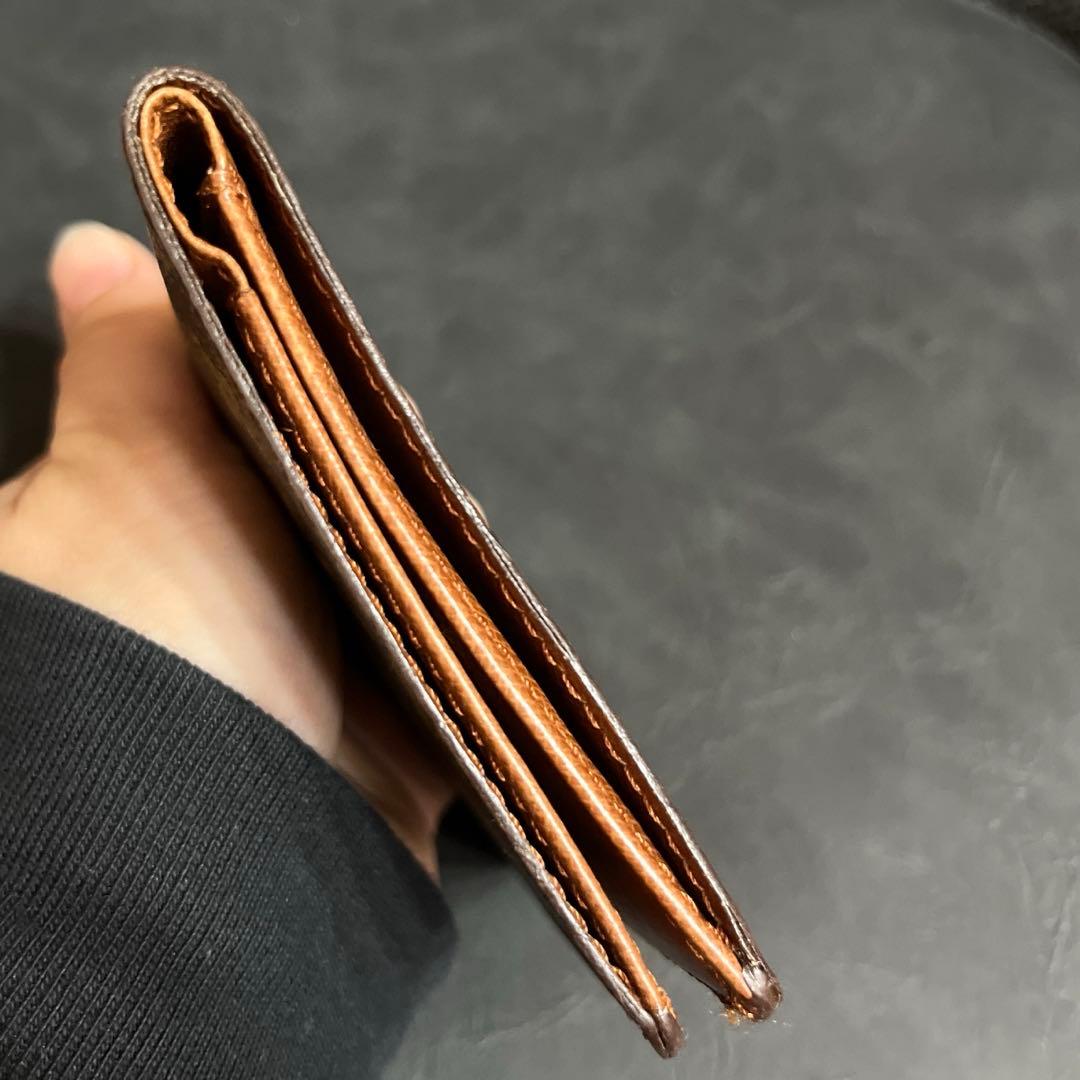 ルイヴィトン☆モノグラム パスケース 札入れ 二つ折り財布 ブラウン