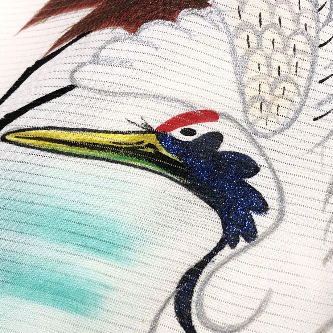 子供着物 お宮参り 夏物 絽 七五三 3歳 祝着 鶴 遠山に城 CK-7362