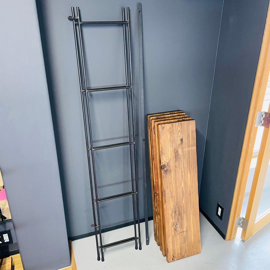 インダストリアル 5段シェルフ 幅100 高さ170 木製×スチール 店舗什器❷