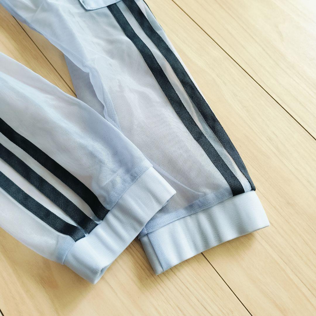 adidas 青 シースルー ジャケット トラックトップ ジャージ レディースL