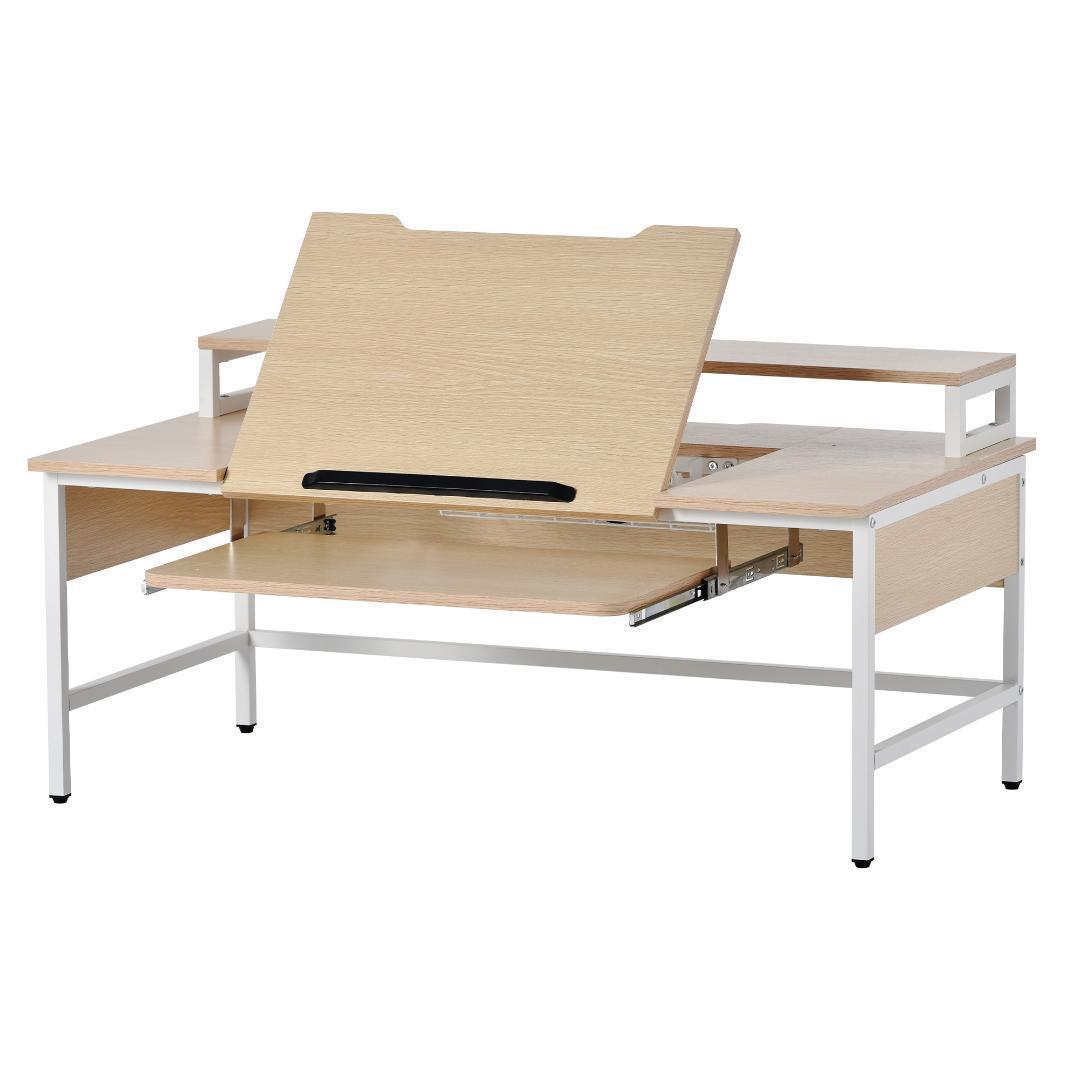 パソコンデスクハイタイプとロータイプに切り替え可能 いくつのPC設備同時使用可能