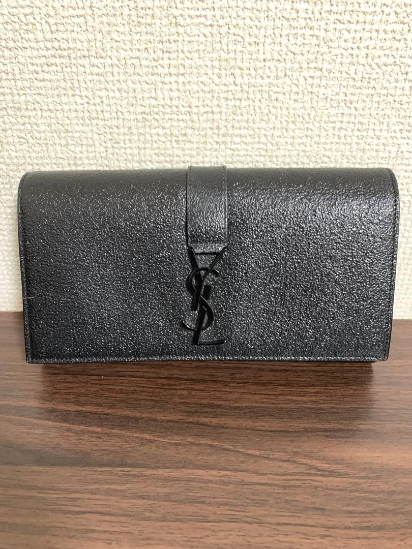 サンローランパリ レザー ロングウォレット 長財布 ブラック 414567