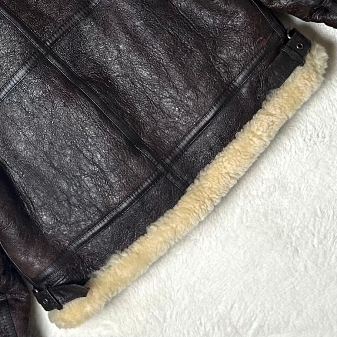 美品✨ リアルレザームートン B-3 ジャケット レザーボンバージャケット