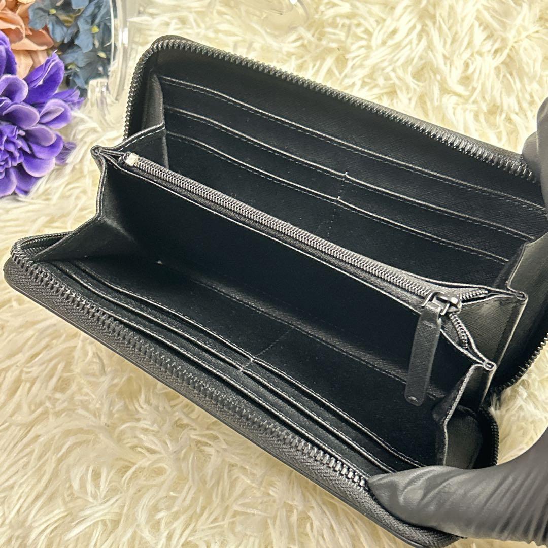 エンポリオアルマーニ ウォレットラップアラウンドジップ サフィアーノ長財布