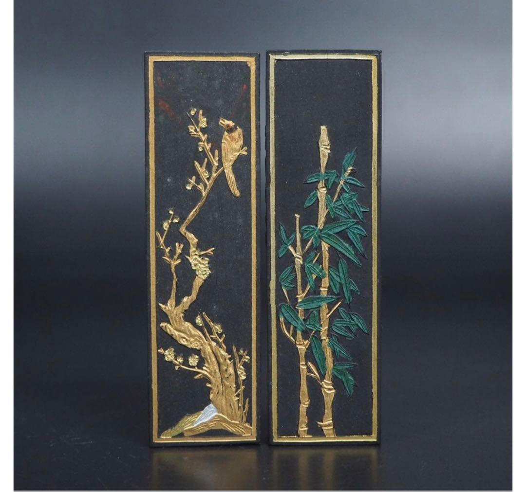 送料無料　古墨 龍井軒画社 胡開文製造　浄煙　墨2点　重さ58ｇ