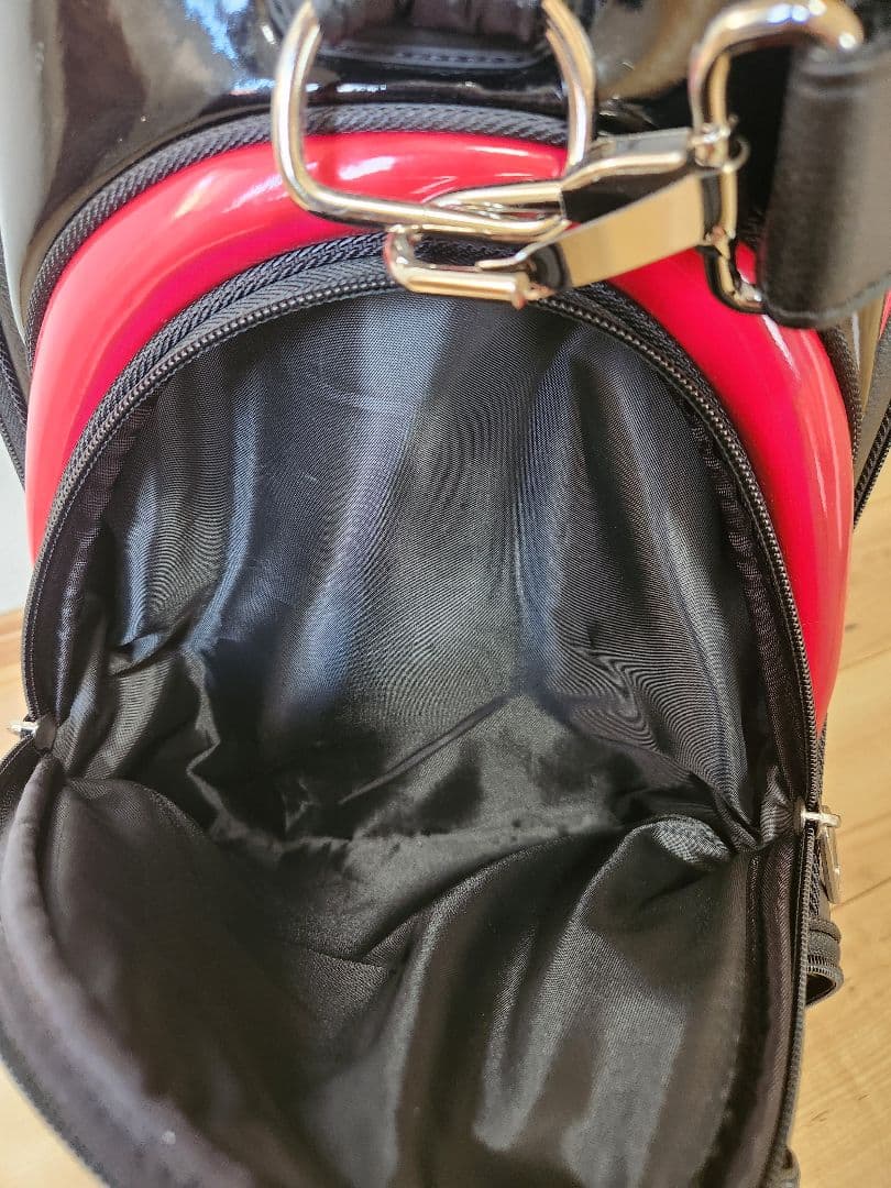 美品 テーラーメイド SY202 キャディバッグ 9型 赤×黒 フード付き