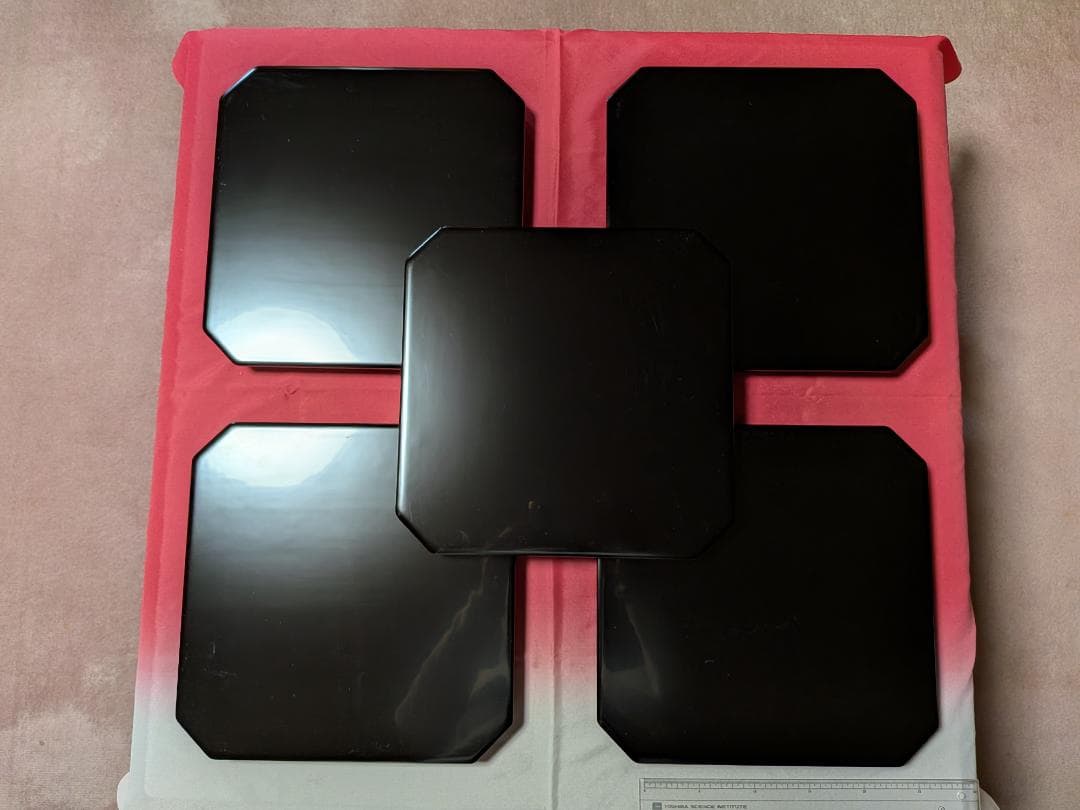 懐石膳 カンナ目 溜塗 利休好写 五客