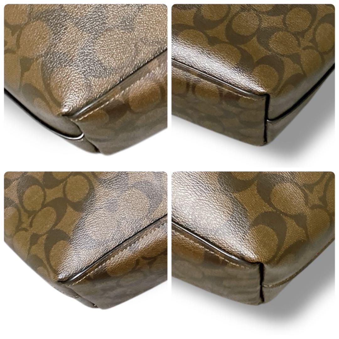 コーチ 未使用品 A4収納可 肩掛け可 シグネチャー トートバッグ ブラウン