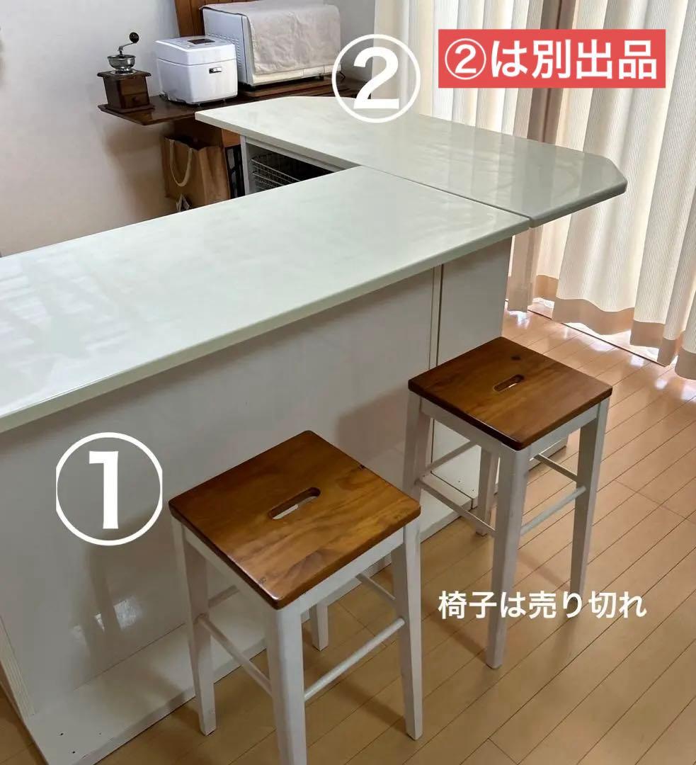 【バードさま専用】⭐️マツダ家具　L字カウンター　バーカウンター　シンプル　①