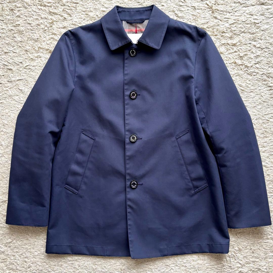 マッキントッシュフィロソフィー ステンカラーコート ゴム引き ネイビー 40