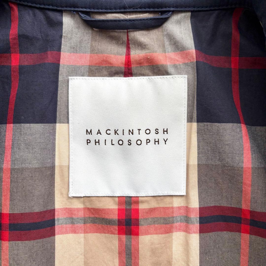 マッキントッシュフィロソフィー ステンカラーコート ゴム引き ネイビー 40