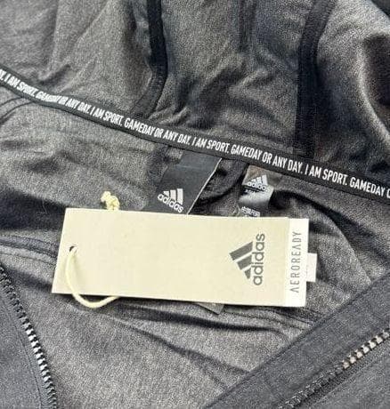 E新品 2XLアディダス adidasデニム風 ウーブン セットアップ 上下 黒