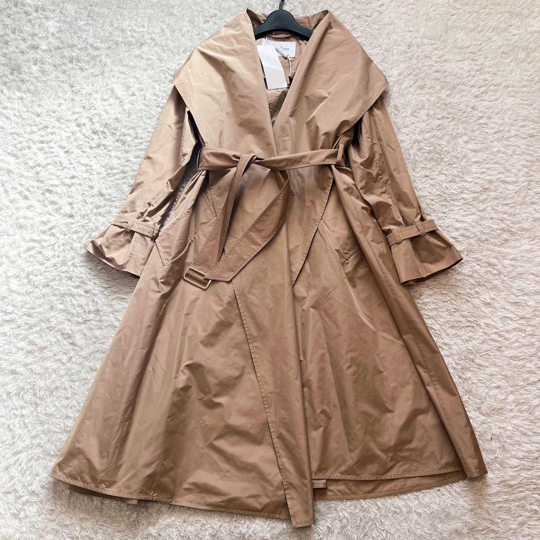 近年✨MaxMara ショールカラー トレンチコート ロング ベルト付 シルク混