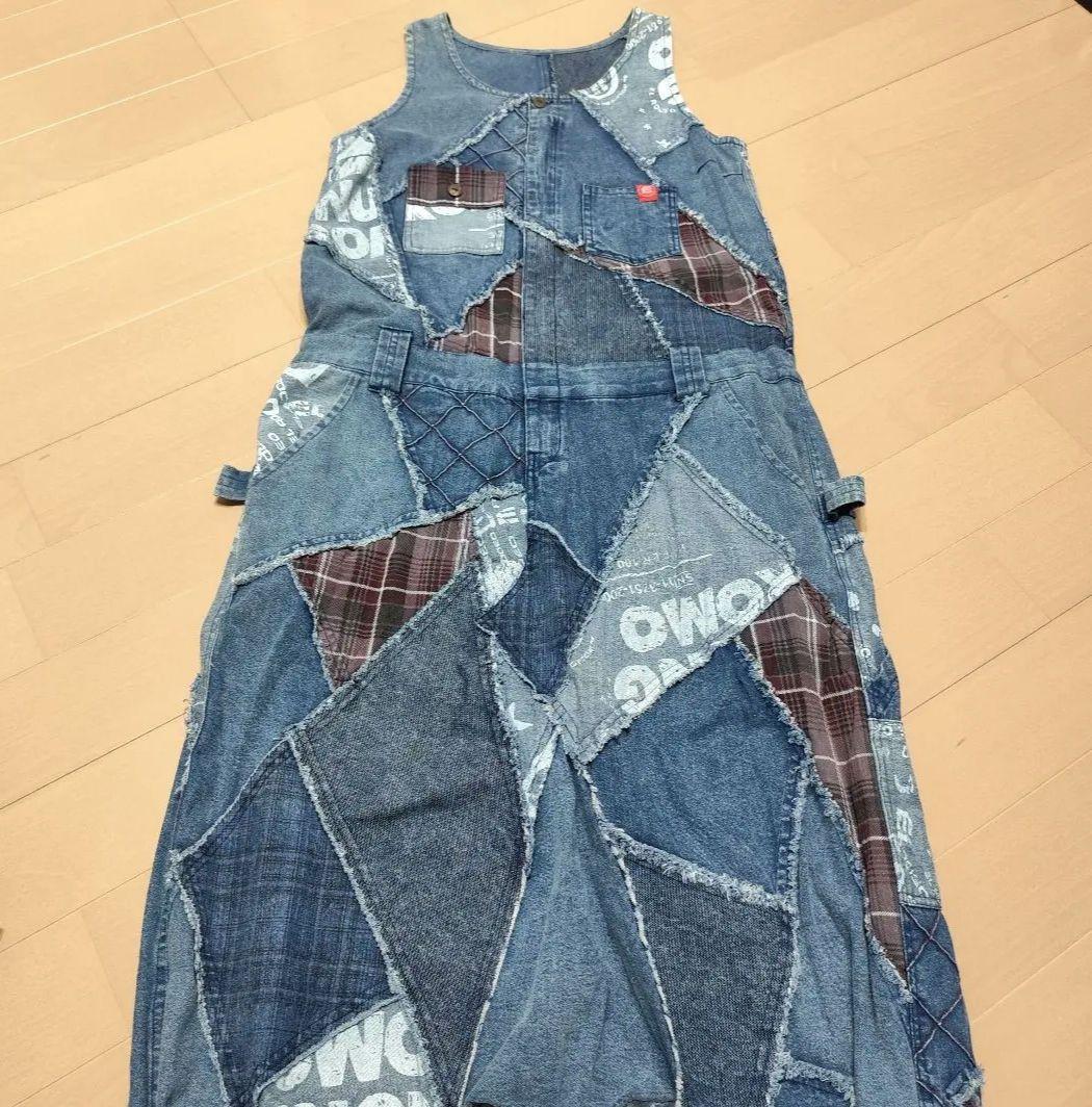 希少 EL RODEO サルエル パッチワーク オールインワン ベルト付き