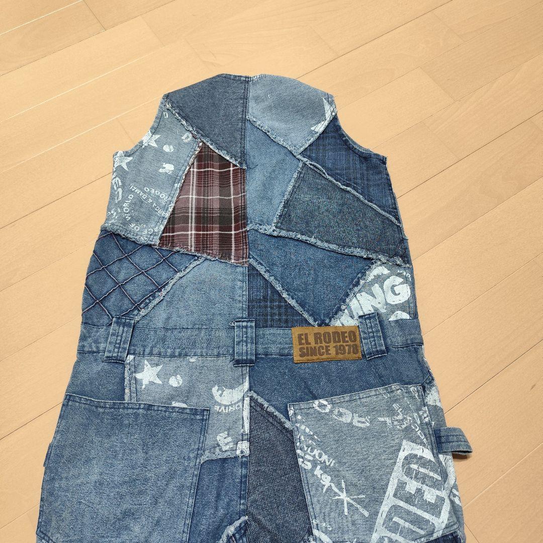 希少 EL RODEO サルエル パッチワーク オールインワン ベルト付き