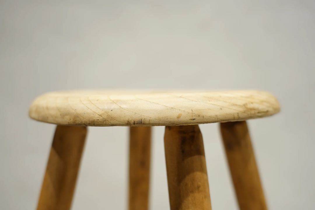 木製スツール　丸椅子　アンティーク　ビンテージ　昭和レトロ