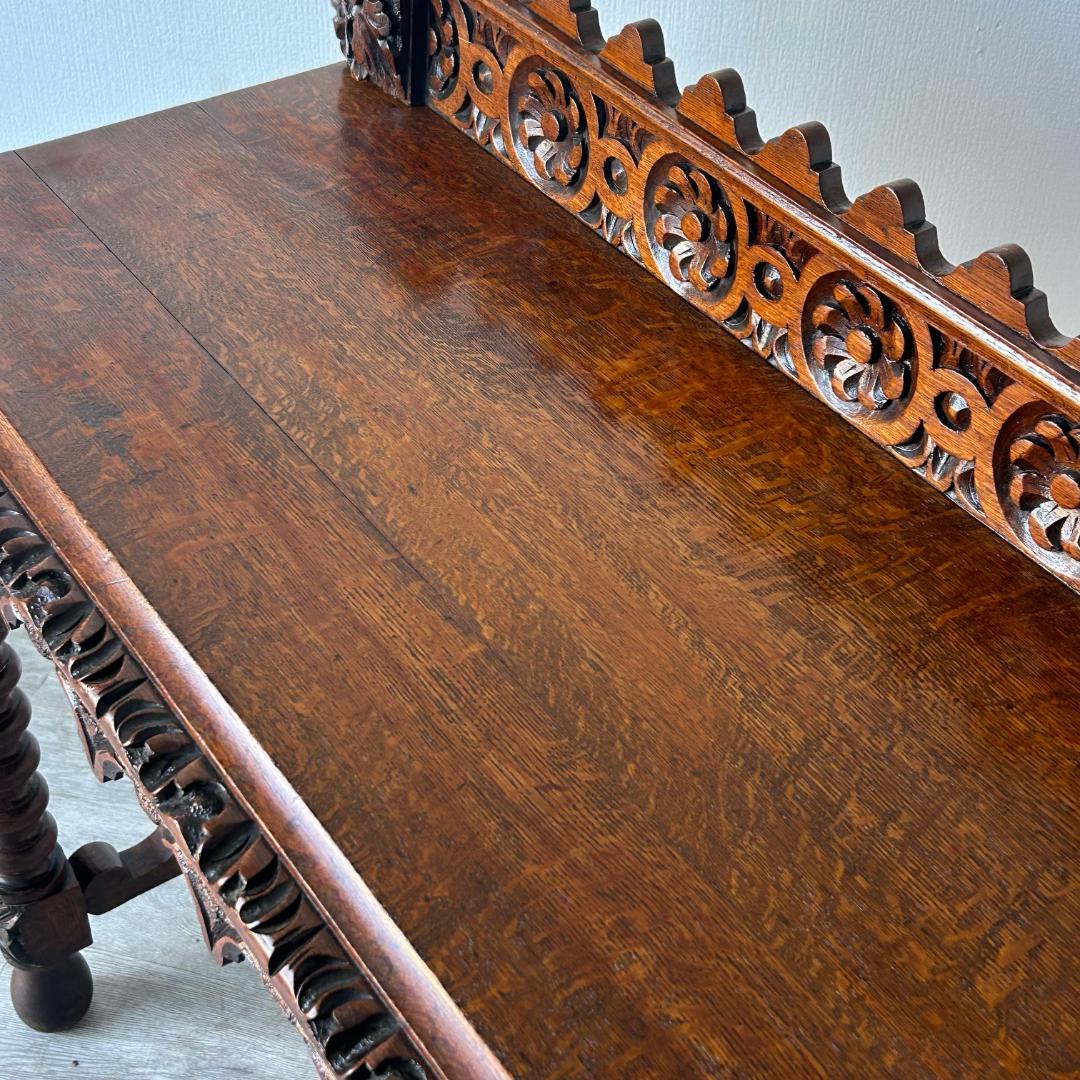 アンティーク 家具 サイドテーブル 手彫り 1880年 イギリス 英国 390A