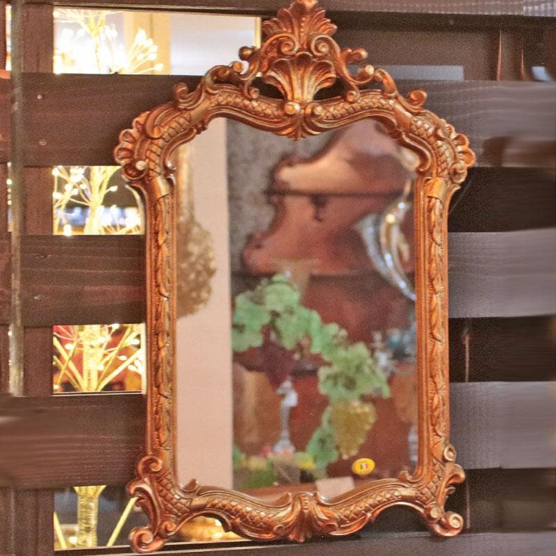 ウォールミラー イタリア製 ゴールド 金 壁掛け鏡 124-676