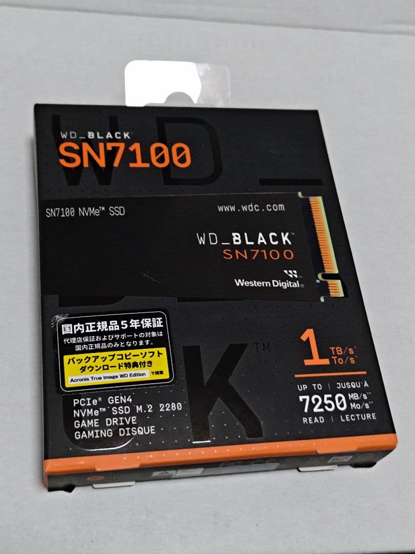 WD_BLACK SN7100 1TB NVMe M.2 Gen4 付属品完備