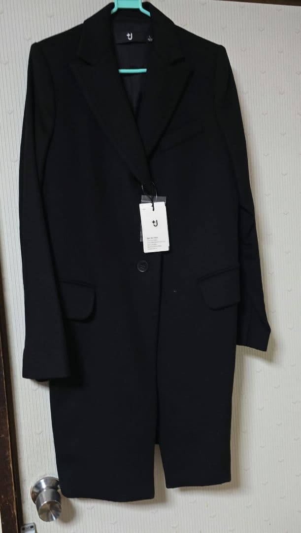 新品　UNIQLO +J ブラック カシミアブレンド　羊毛　シングルコート L