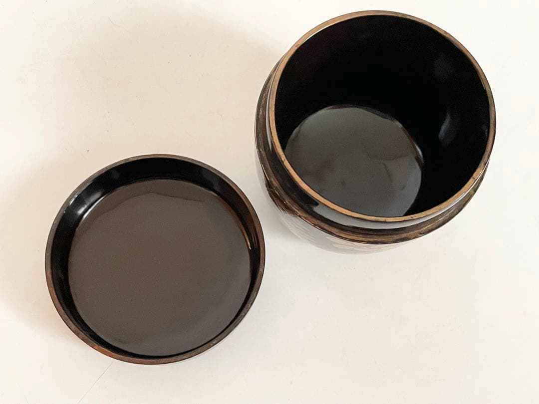 骨董　アンティーク　蒔絵　菊　萩　花文様　棗　箱なし　古蒔絵　時代蒔絵　秋草