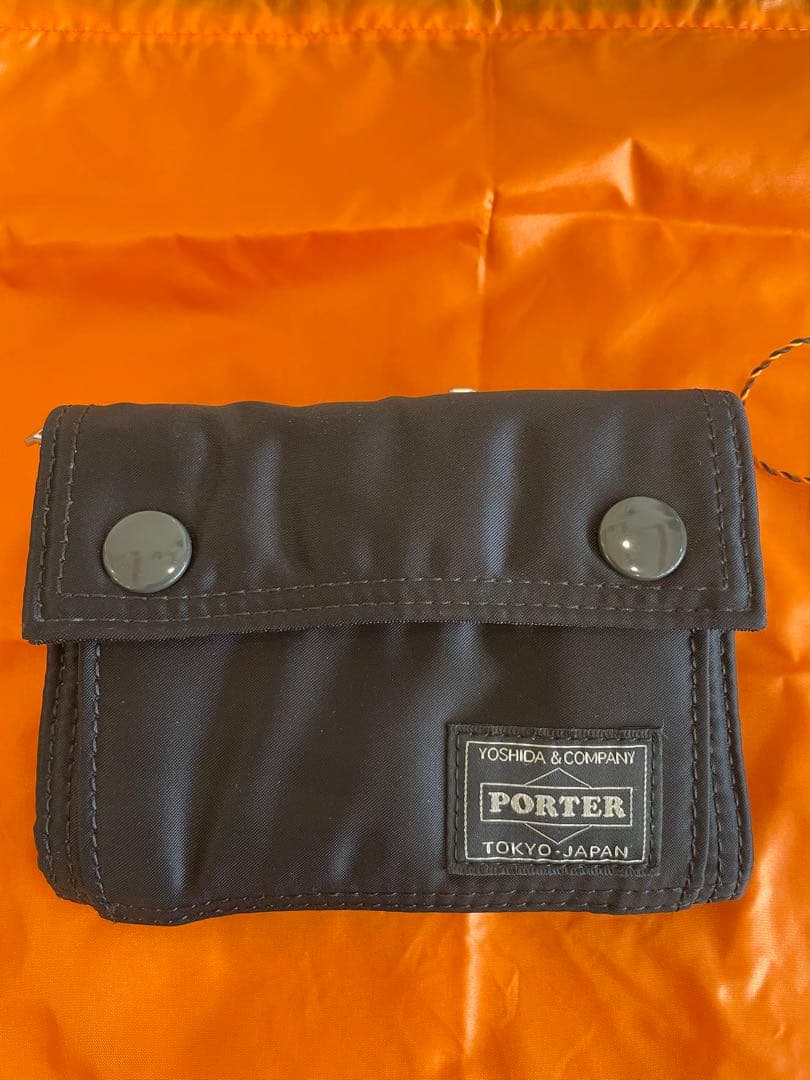 PORTER タンカー　三つ折り　ウォレット　BLACK