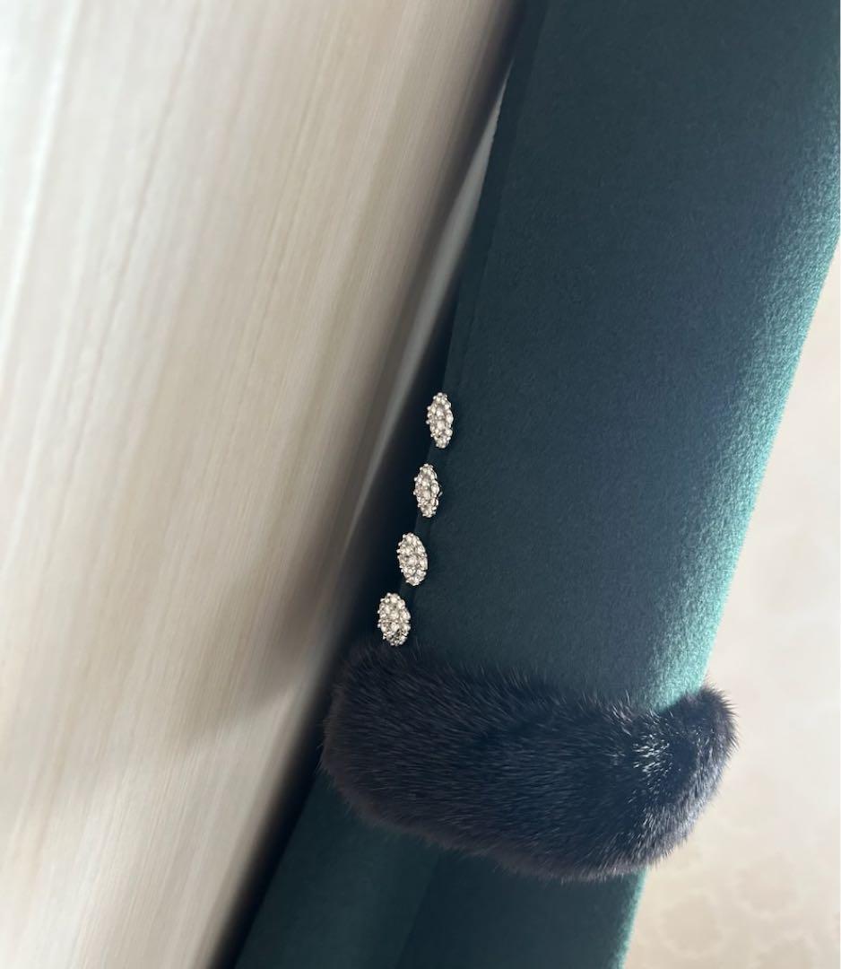 René♡極美品　受注会ロングコート ミンクファー付き　32