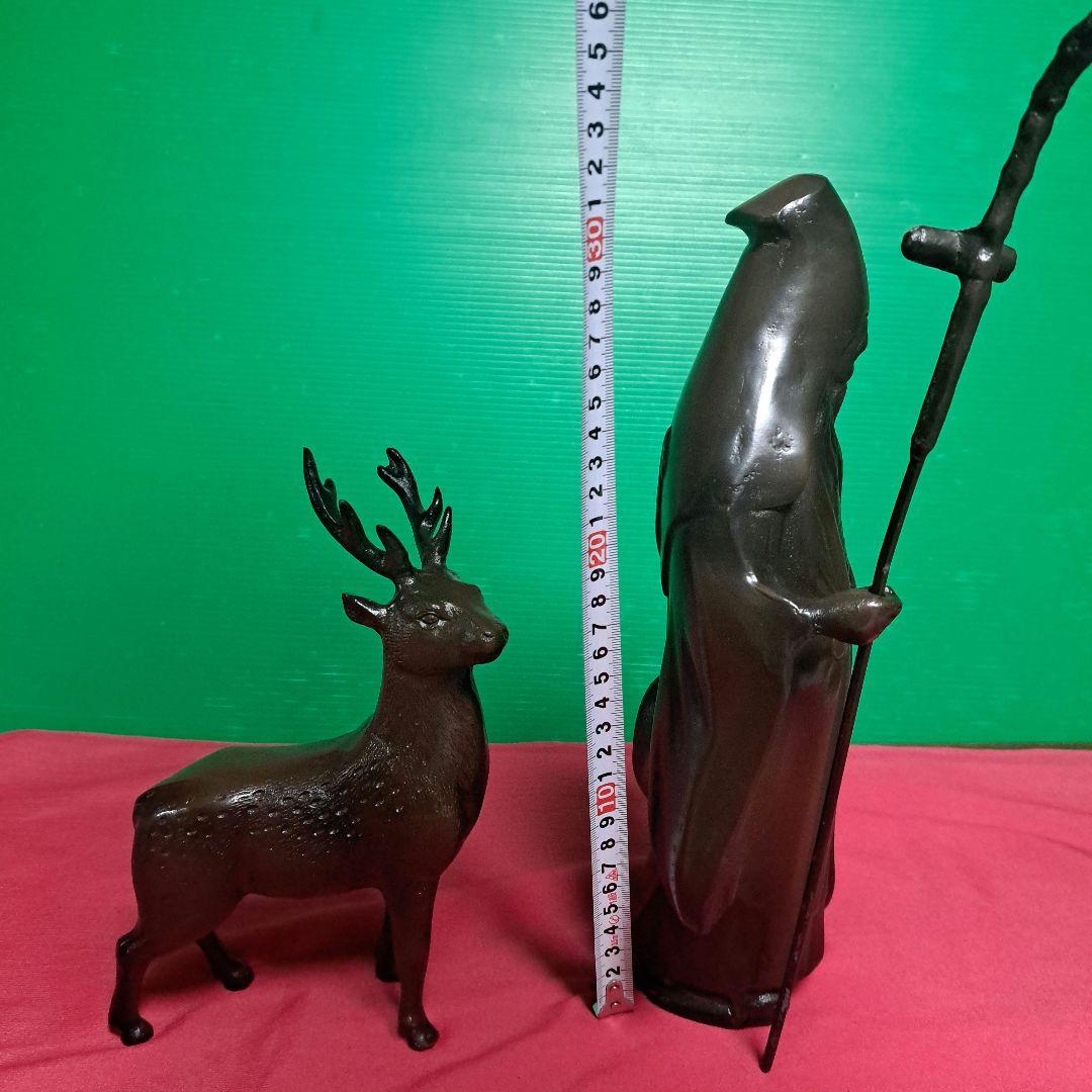 床の間　置物 寿老人鹿　インテリア　ヴィンテージ