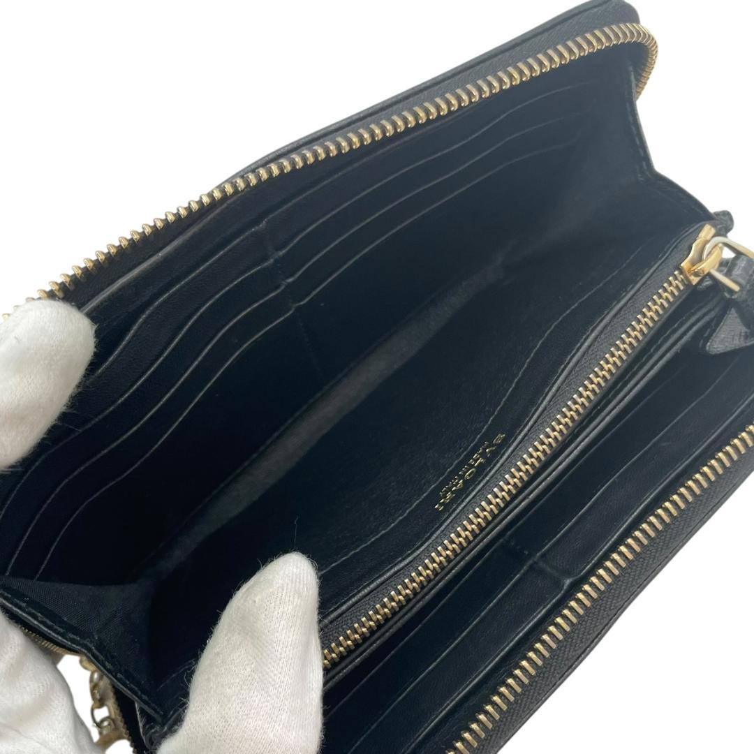【美品】 BVLGARI ブルガリ 長財布 ビーゼロワン サフィアーノ ブラック