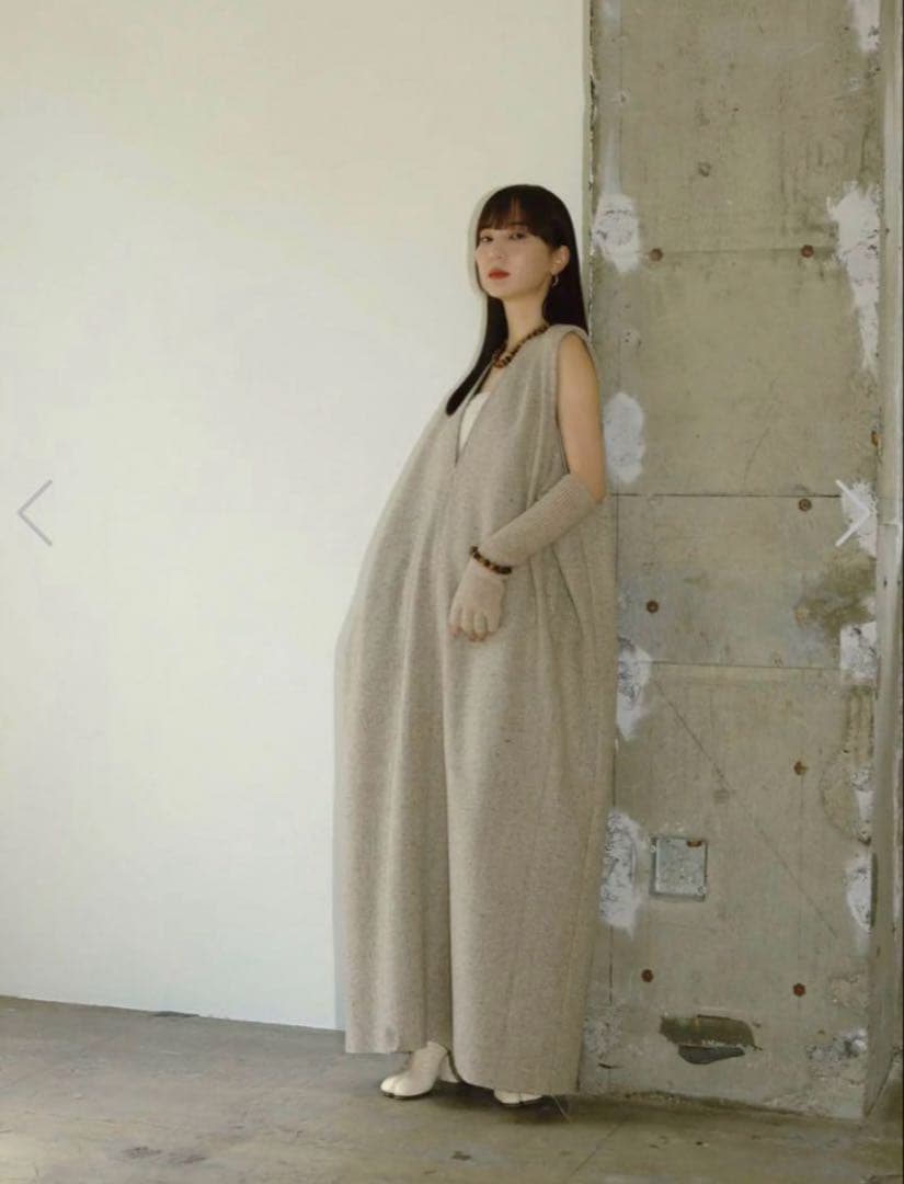 ワンピース pooco color nep Vneck cocoon dress