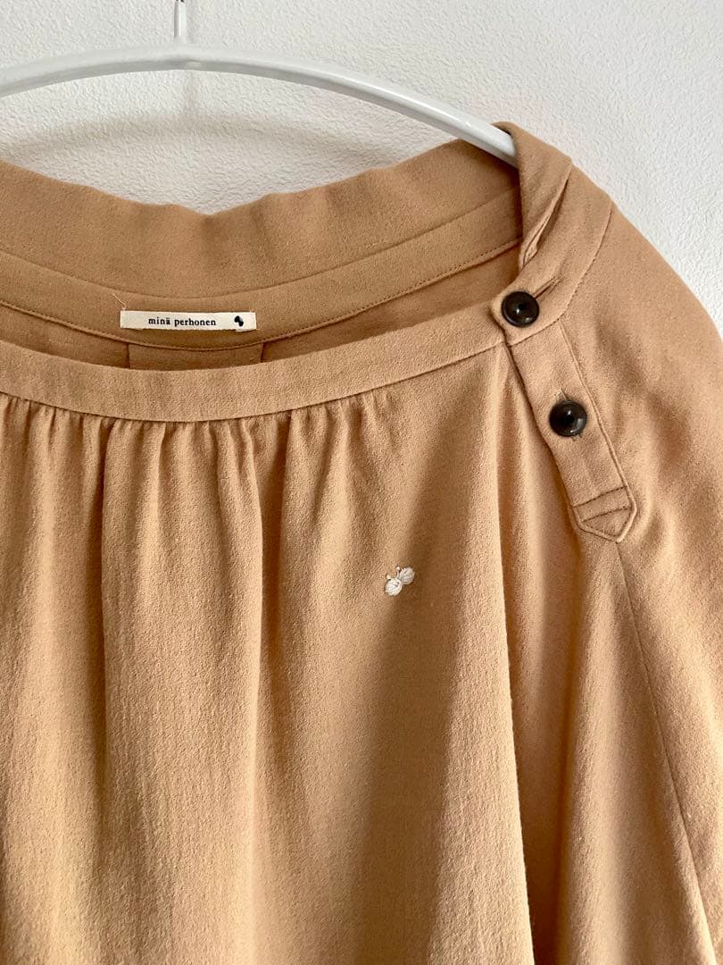 1/25終了　ミナペルホネン　souffle 半袖ブラウス 36