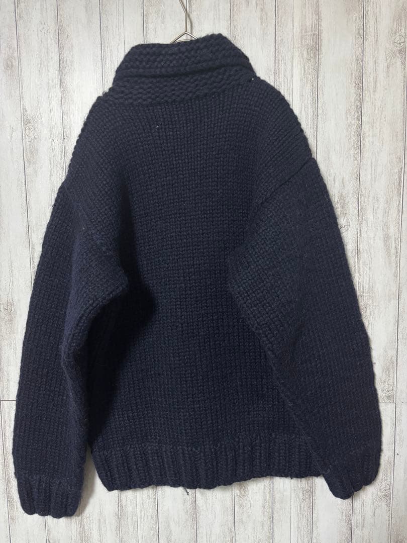 Canadian sweater カウチン ネイビー ジップアップ サイズ40